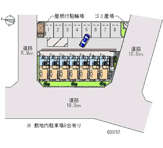 ★手数料０円★海部郡蟹江町源氏 月極駐車場